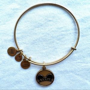 Disney Alex and Ani Mickey Ear Hat Gold Charm Bangle Bracelet